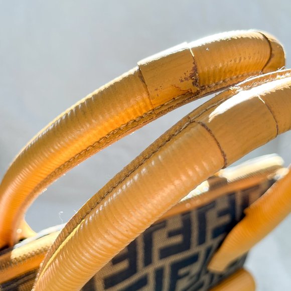 Fendi Vintage Dome Satchel Zucca Canvas and Leather Large with Original Bag - Picture 9 of 11